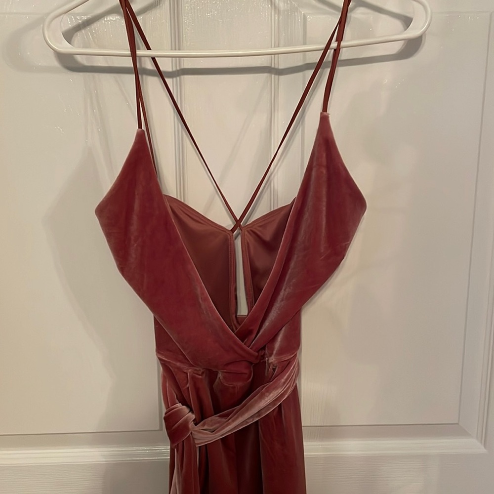 Rose velvet jumpsuit